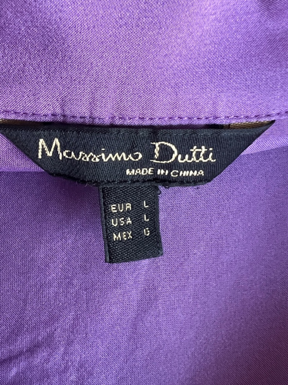 Massimo Dutti Lavender Silk Button-Front Blouse - Picture 7 of 9